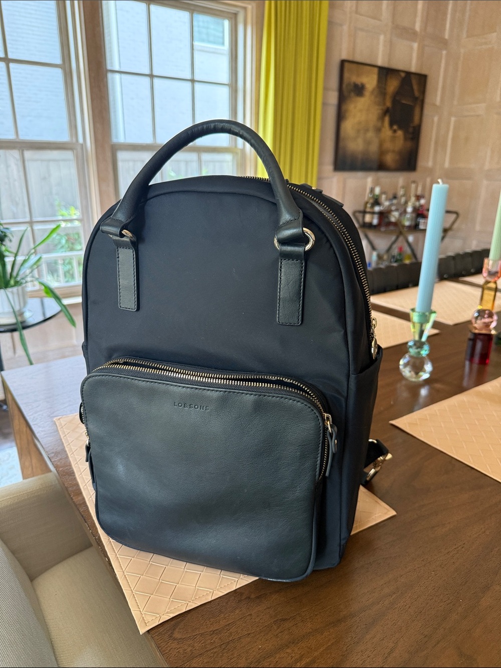 Black Leather-Trim Women’s Backpack - Lo & Sons the Rowledge